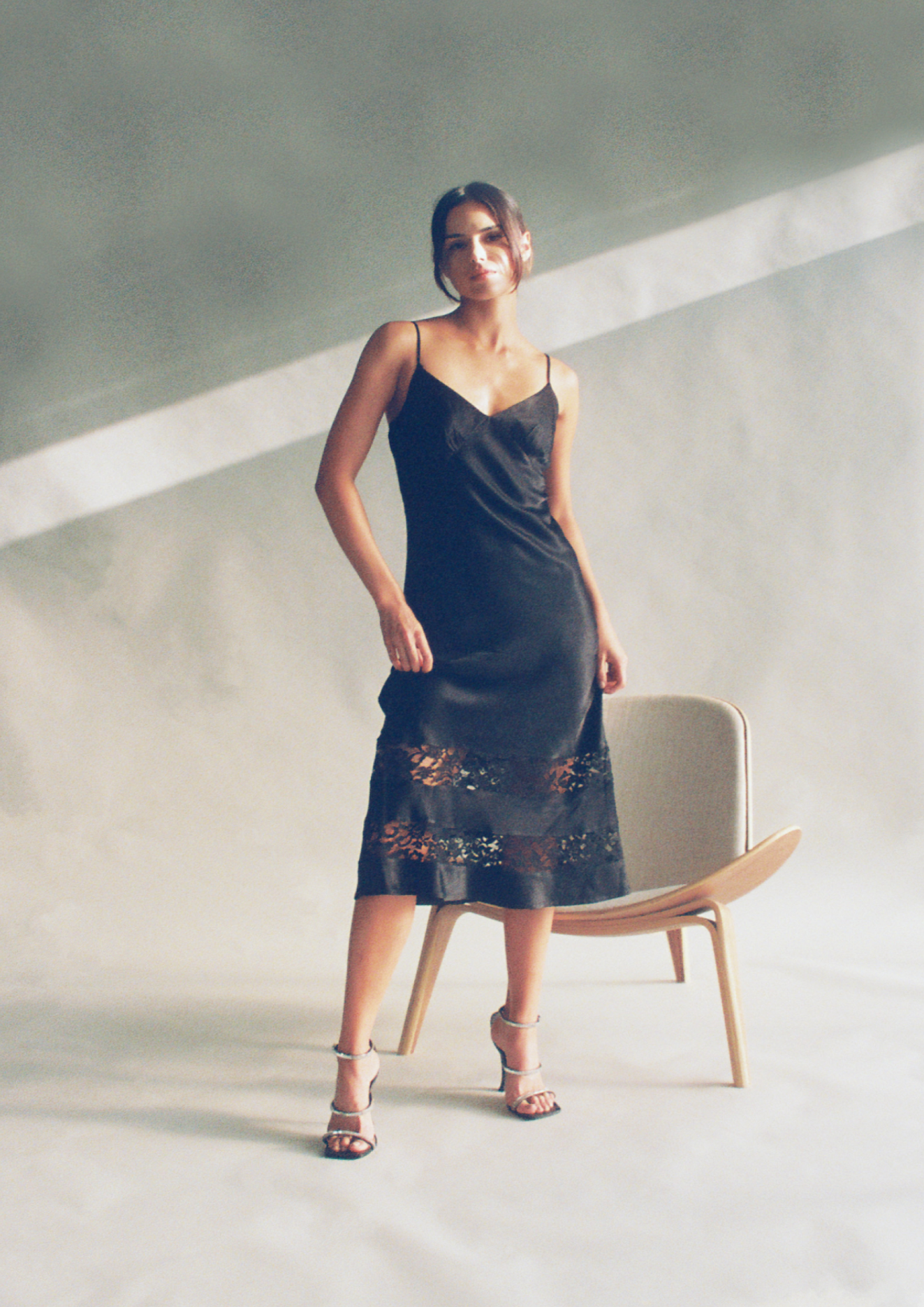 Verona Silk and Lace Slipdress - Allettare